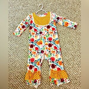 Fall floral baby romper